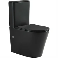 Унитаз компакт SantiLine SL-5026MB Черный матовый с бачком и сиденьем Микролифт фарфор напольный