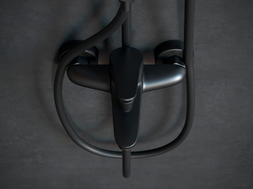 Душевая система Laguraty 7005 Черный латунь на стену