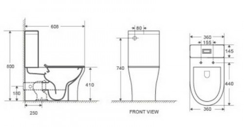 Унитаз компакт WeltWasser Telbach 001 GL-WT 10000003776 Белый глянец с бачком и сиденьем Микролифт фаянс напольный