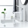 Смеситель для раковины Shevanik S6601F цвет Белый Хром