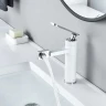Смеситель для раковины Shevanik S6601F цвет Белый Хром