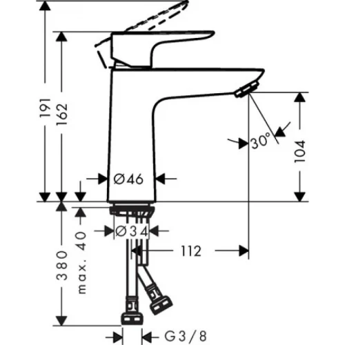 Смеситель для раковины Hansgrohe Talis E 71712990 Полированное золото латунь