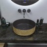 Раковина-чаша Grossman Color 35 GR-5010GBL Золото Черная фаянс накладная
