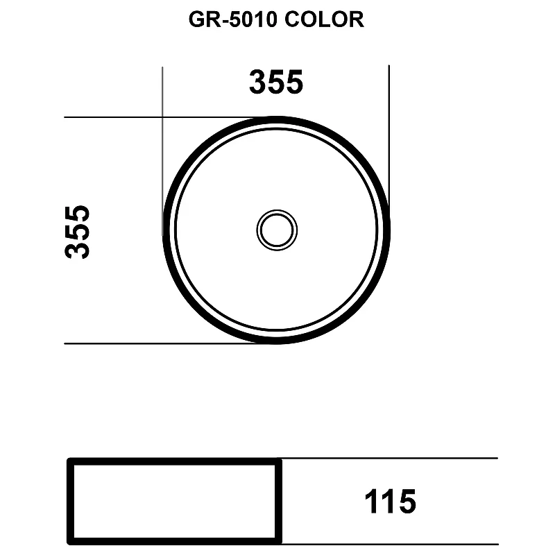 Раковина-чаша Grossman Color 35 GR-5010GBL Золото Черная фаянс накладная