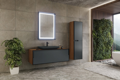 Тумба с раковиной Orka Craft 120 5001127 подвесная Орех Антрацит МДФ / ЛДСП