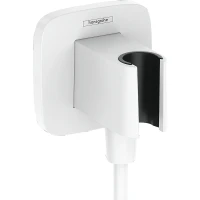Шланговое подключение Hansgrohe FixFit Q 26887700 Белое матовое пластик на стену