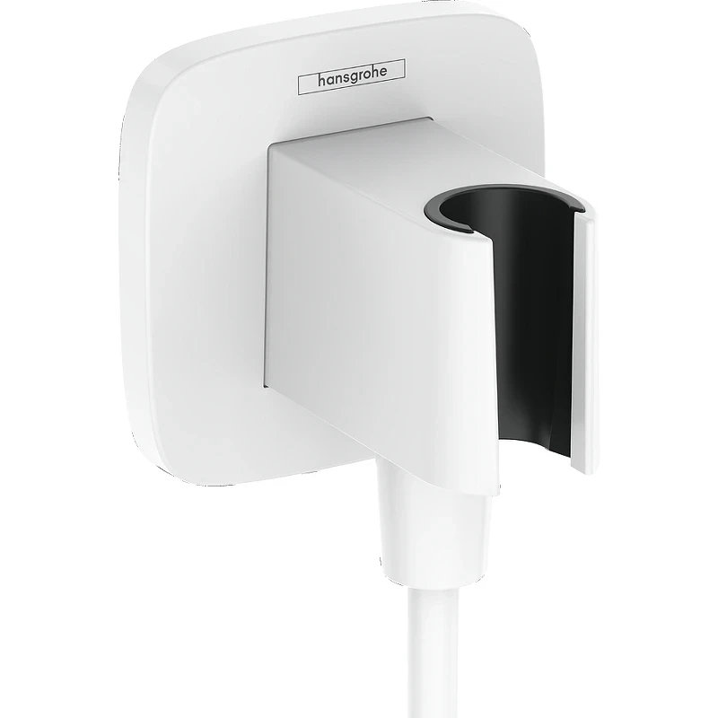 Шланговое подключение Hansgrohe FixFit Q 26887700 Белое матовое пластик на стену