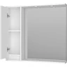 Зеркало со шкафом Brevita Balaton 90 L BAL-04090-01-Л с подсветкой Белое матовое МДФ / ЛДСП, стекло