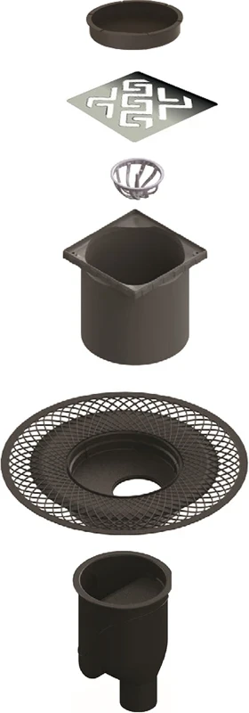 Душевой трап Berges Platz Antik 150x150 091061 с решеткой Хром