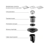Душевой трап Berges Platz Antik 150x150 091061 с решеткой Хром