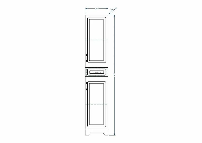 Шкаф пенал Stella Polar Кармела 36 SP-00002028 цвет Белое серебро