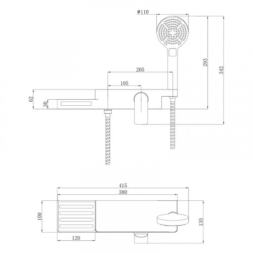 Смеситель для душа Lemark Unibox LM6903CW Хром латунь на стену