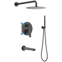Душевая система Aquatek Бетта AQ1173MB Черная матовая латунь встраиваемый