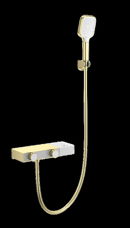 Смеситель для ванны Wonzon & Woghand WW-B2551-BG с термостатом цвет Брашированное золото
