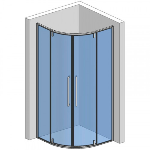 Душевой уголок AQUAme 90x90 AQM7101-9 профиль Хром стекло прозрачное