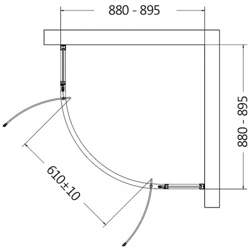 Душевой уголок AQUAme 90x90 AQM7101-9 профиль Хром стекло прозрачное