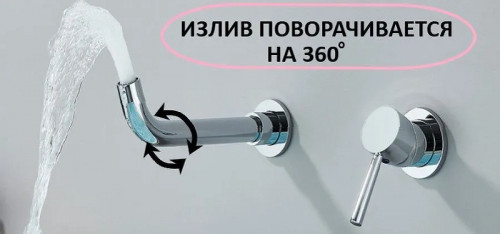 Смеситель для раковины ALMAes Atlas TVZ-0814 Хром латунь встраиваемый