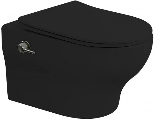 Унитаз биде Boheme Fiore 978-SET-2-B подвесной цвет Черный матовый с сиденьем Микролифт