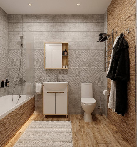 Комплект мебели для ванной DIWO Углич 60 цвет Белый Светлое дерево