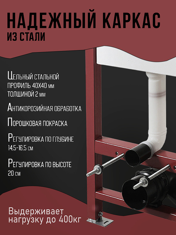 Унитаз с инсталляцией Agger ATI12150+APB255 цвет Белый с сиденьем Микролифт и клавишей смыва цвет Оружейная сталь