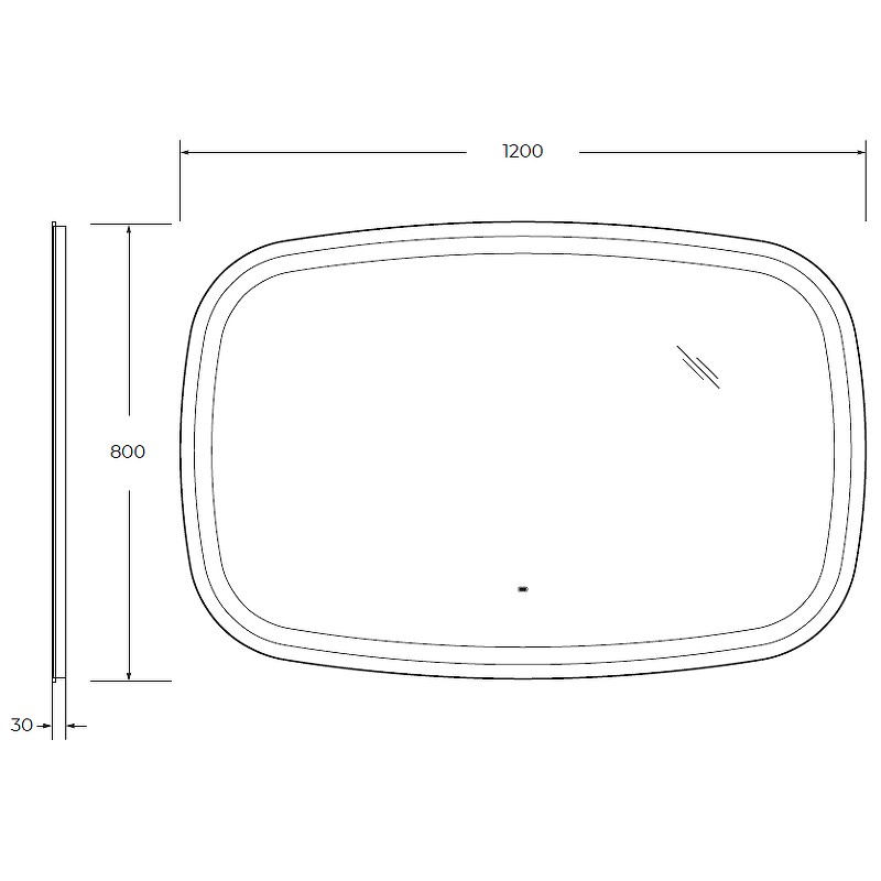 Зеркало Cezares Molveno 120 CZR-SPC-MOLVENO-1200-800-MOVс подсветкой с сенсорным выключателем и датчиком движения стекло