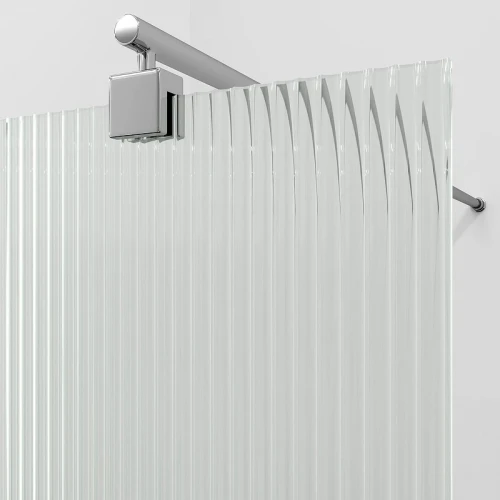Душевая перегородка WasserKRAFT Rur 90 30W39-FL профиль цвет Хром стекло рифленое