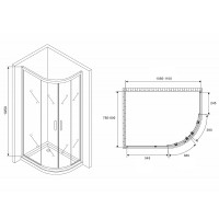 Душевой уголок Abber Schwarzer Diamant 110x80 AG01118M профиль Хром стекло матовое
