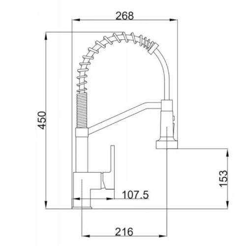 Смеситель для кухни Haiba HB73826-7 цвет Черный матовый