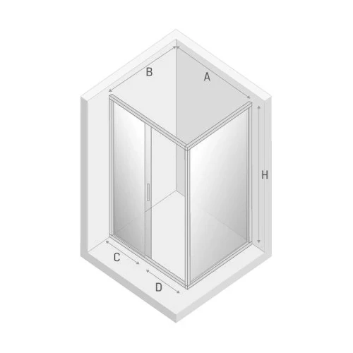 Душевое ограждение New Trendy NEW CORRINA Chrome x110 D-0182A/D-0078B