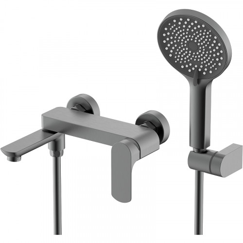 Смеситель для ванны Raglo R03.30.09 Графит матовый латунь на стену