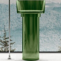 Раковина Abber Kristall 45 AT2702Emerald-H Зеленая полиэфирная смола напольный