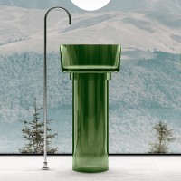 Раковина Abber Kristall 45 AT2702Emerald-H Зеленая полиэфирная смола напольный