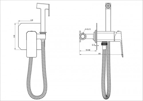 Гигиенический душ со смесителем Wonzon &amp; Woghand Diamond WW-88829011-CR цвет Хром