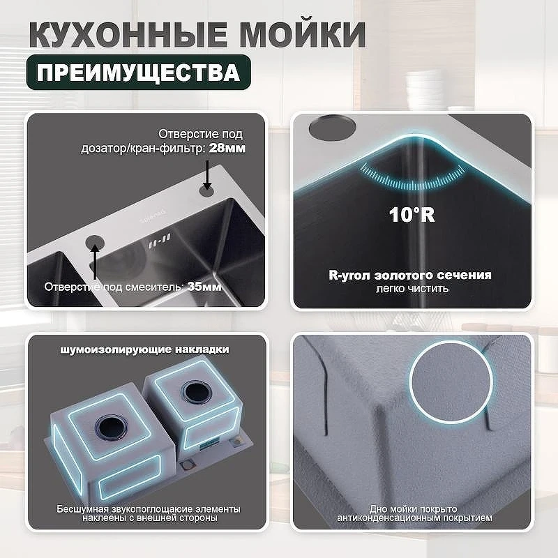 Кухонная мойка Splenka 78 S706.7843.05 цвет Сатин