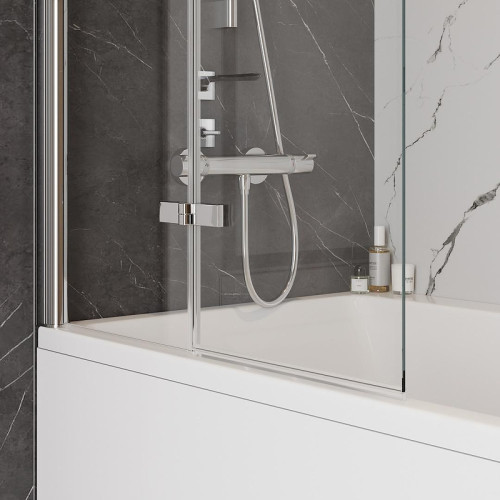 Шторка на ванну WellWant Eclipse 80х140 WWSHT80CPR профиль Хром стекло прозрачное