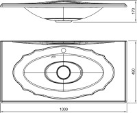 Раковина Florentina Гармония 100 10.030.01000.001 Белая искусственный камень (литьевой мрамор) полувстраиваемая