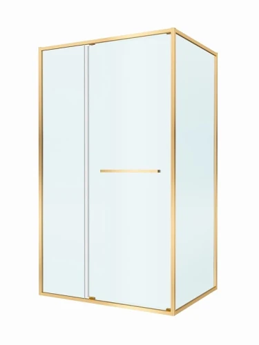 Душевой уголок Cezares Lux 120x90 LUX-AH-FS-11-120/90-C-BORO профиль Брашированное золото стекло прозрачное