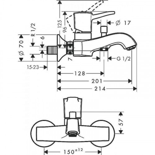 Смеситель для ванны Hansgrohe Metropol Classic 31340090 Хром Золото