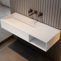 Раковина Abber Stein 120 R AS2640-1.2 R Белая матовая искусственный камень (литьевой мрамор) подвесная