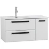 Тумба под раковину Cezares Eco-Cer-N 100 L ECO-CER-N-1000-2C-1A-SO-BL-L подвесная Bianco Lucido без ручек МДФ / ЛДСП