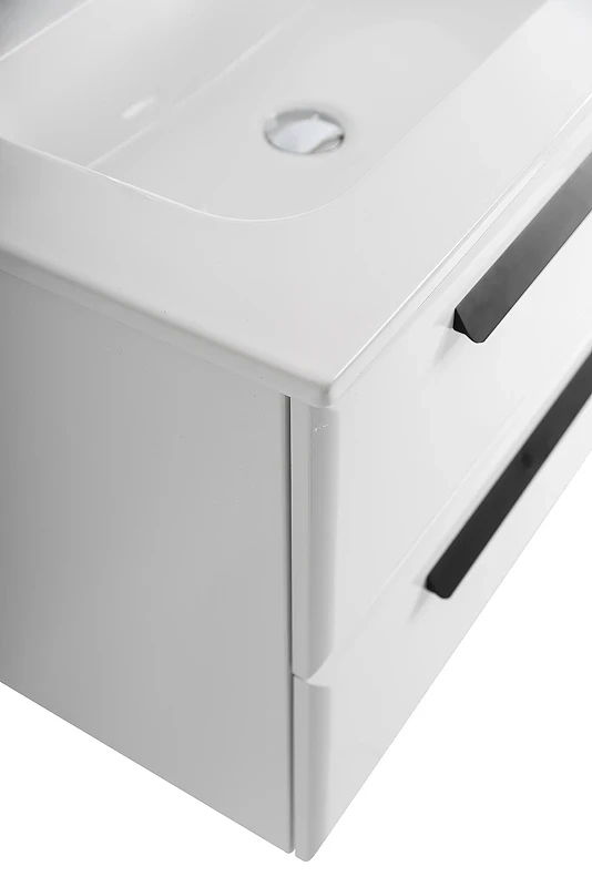 Тумба под раковину Cezares Eco-Cer-N 100 L ECO-CER-N-1000-2C-1A-SO-BL-L подвесная Bianco Lucido без ручек МДФ / ЛДСП