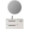 Тумба под раковину Cezares Eco-Cer-N 100 L ECO-CER-N-1000-2C-1A-SO-BL-L подвесная Bianco Lucido без ручек МДФ / ЛДСП