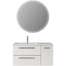 Тумба под раковину Cezares Eco-Cer-N 100 L ECO-CER-N-1000-2C-1A-SO-BL-L подвесная Bianco Lucido без ручек МДФ / ЛДСП