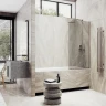 Шторка на ванну Maybah Glass MGV-151-2у 740x1400 в узком профиле Бронза стекло бронзовое