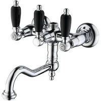 Смеситель для ванны Caprigo Adria-Classic Black Edition 03B-518-crm Хром латунь на стену