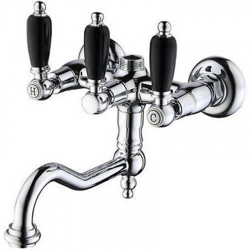 Смеситель для ванны Caprigo Adria-Classic Black Edition 03B-518-crm Хром латунь на стену