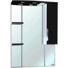 Зеркало со шкафом Bellezza Лагуна 75 R 4612112001040 с подсветкой R Черное Белое МДФ / ЛДСП, стекло