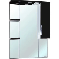Зеркало со шкафом Bellezza Лагуна 75 R 4612112001040 с подсветкой R Черное Белое МДФ / ЛДСП, стекло