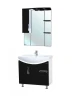 Зеркало со шкафом Bellezza Лагуна 75 R 4612112001040 с подсветкой R Черное Белое МДФ / ЛДСП, стекло