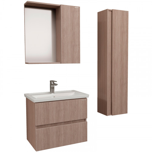 Зеркало со шкафом Grossman Юнит 70 2070112 Кадена вуд МДФ / ЛДСП, стекло